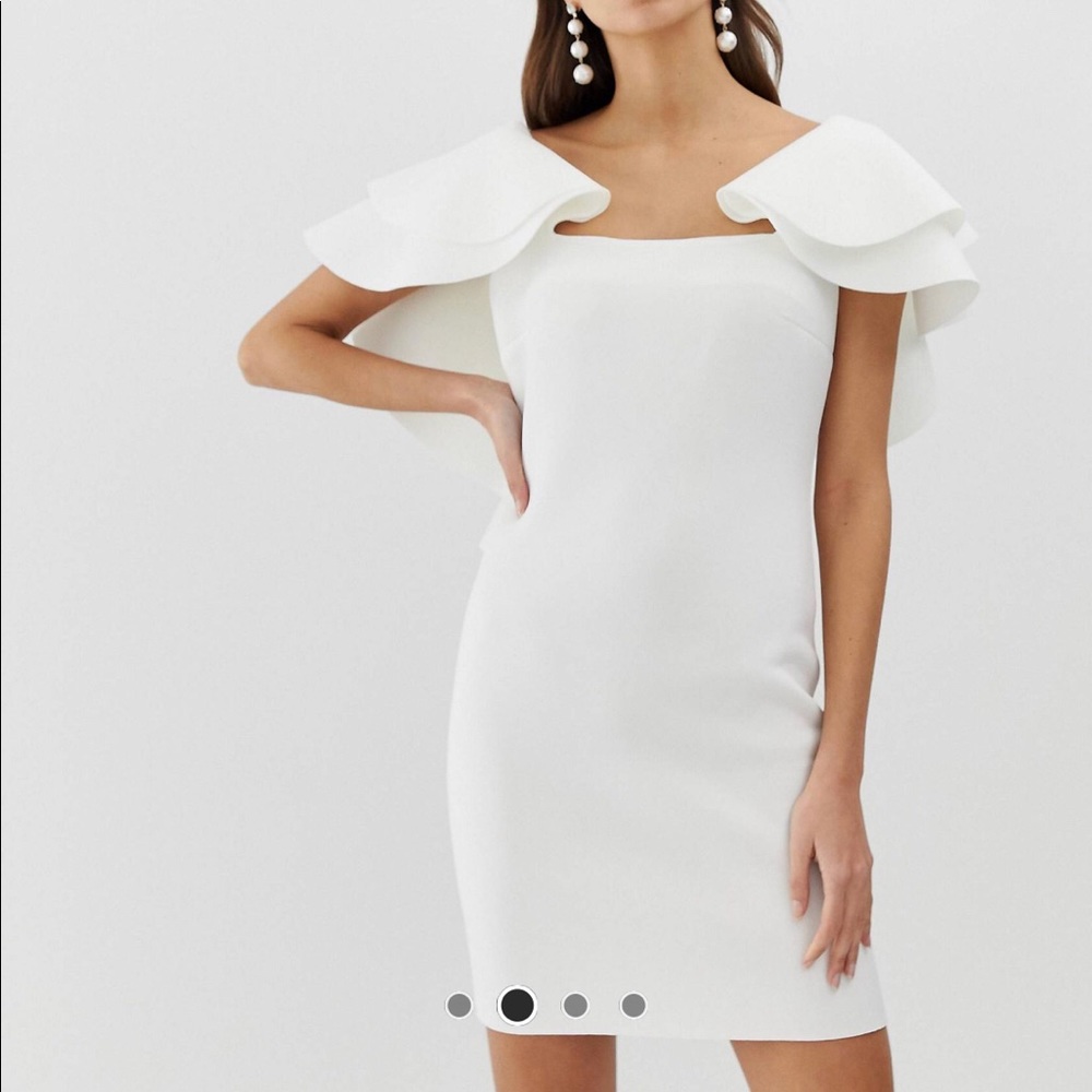 Asos open back white graduation dress